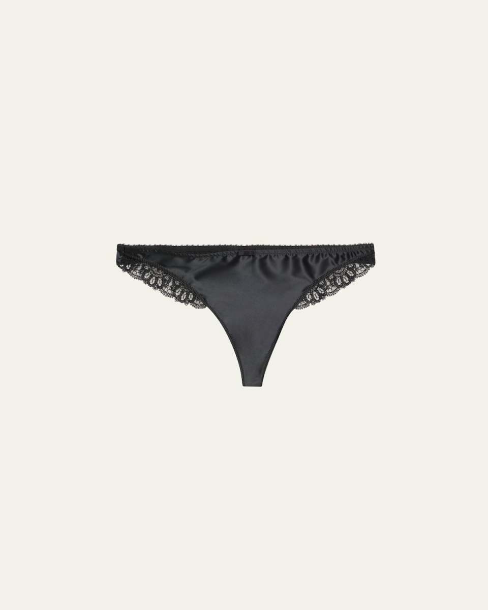 Symphonie Embroidered-Trim Satin Thon